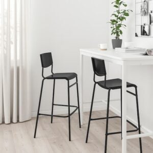 ikea-stig-bar-stool-with-backrest-black-black