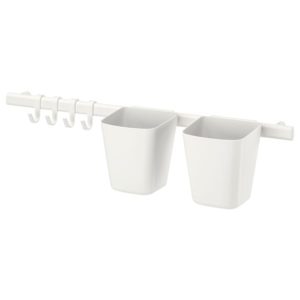 ikea-sunnersta-rail-with-4-hooks-and-2-containers-whit